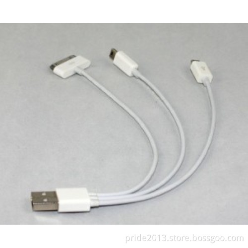 20cm USB Cable for iPhone Micor (3 in 1 USB cable)